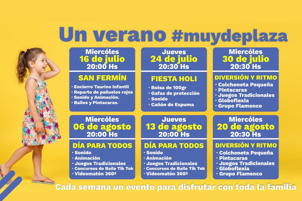 Agenda de verano de Jaén Plaza con el detalle de los eventos