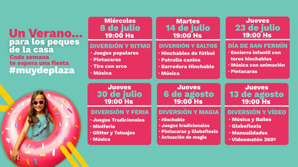 Agenda actividades infantiles verano 2026