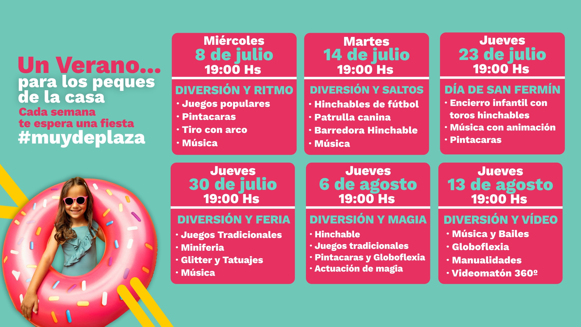 Agenda actividades infantiles verano 2026